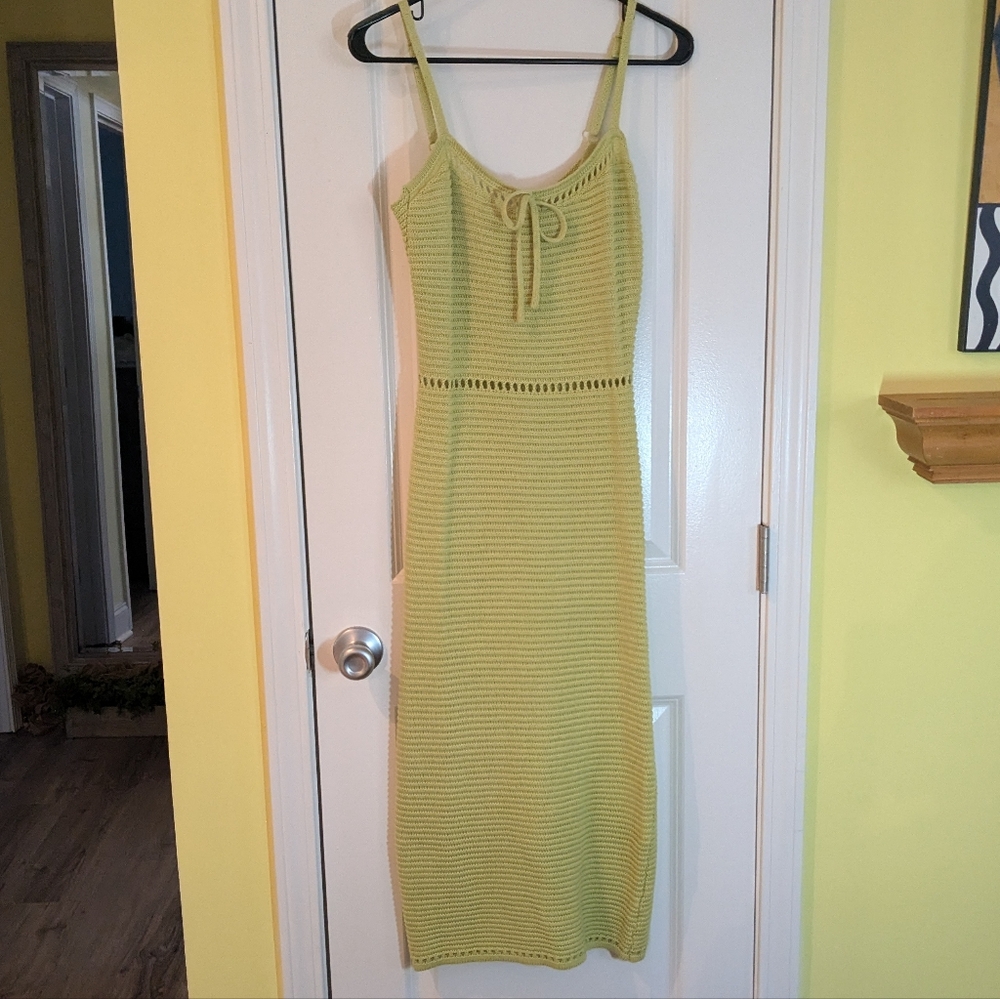 Emory Park NWT Yellow Knit Midi Dress